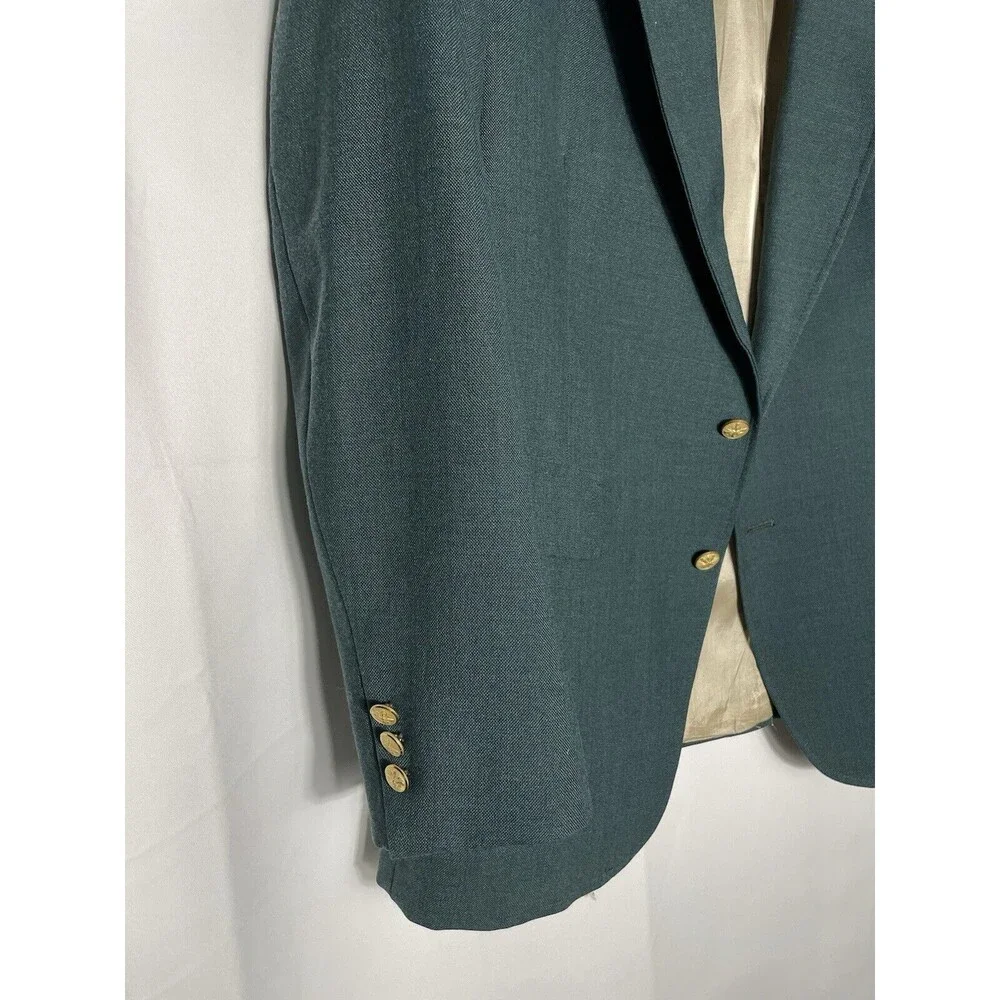 Mikael York Men's Green Long Sleeve Button Down Blazer
